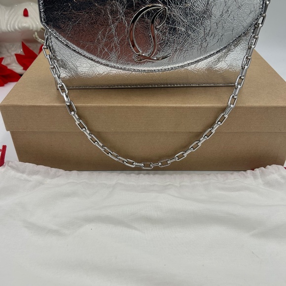 Women’s Christian Louboutin LOUBI 54 clutch bag/shoulder bag with chain Italy - Picture 14 of 16